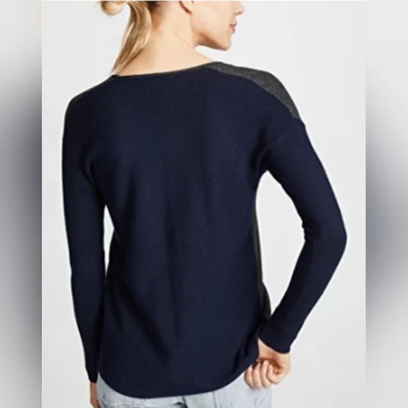 Madewell Kimball Colorblock Sweater Grey Navy Blue Size S - Picture 4 of 10